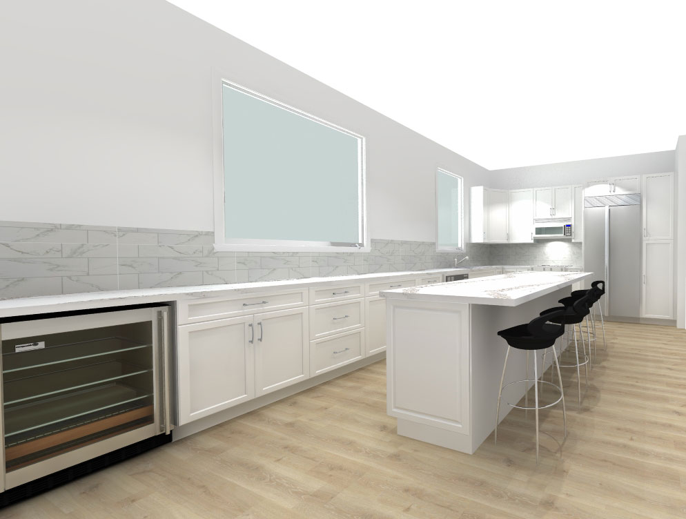 Kitchen remodel in Playa Vista, Los Angeles 3D Design and Rendering