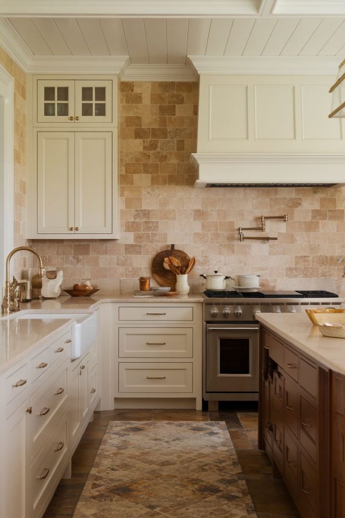 Travertine Backsplash