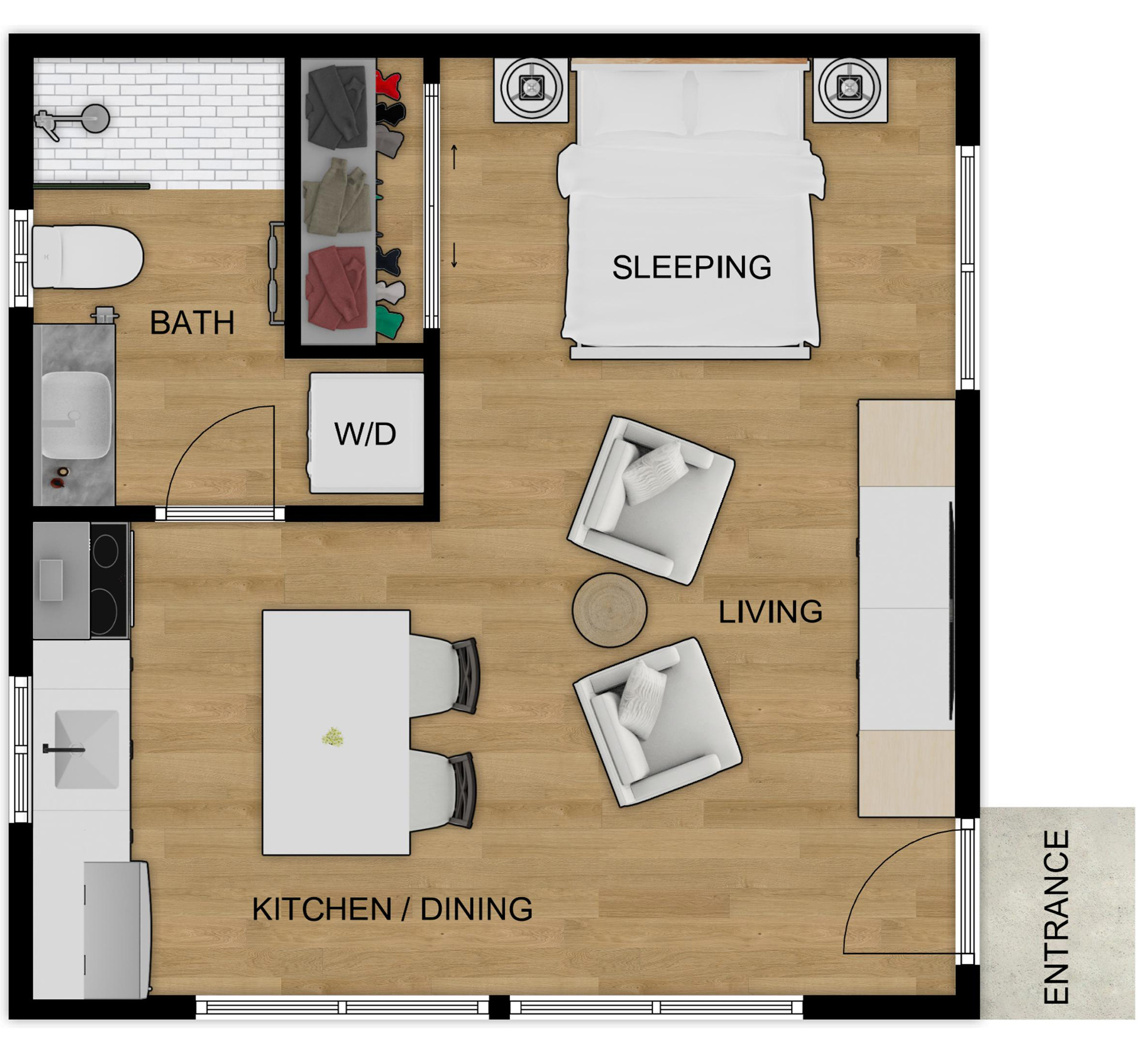 The Terra Studio 2D Floor Plan