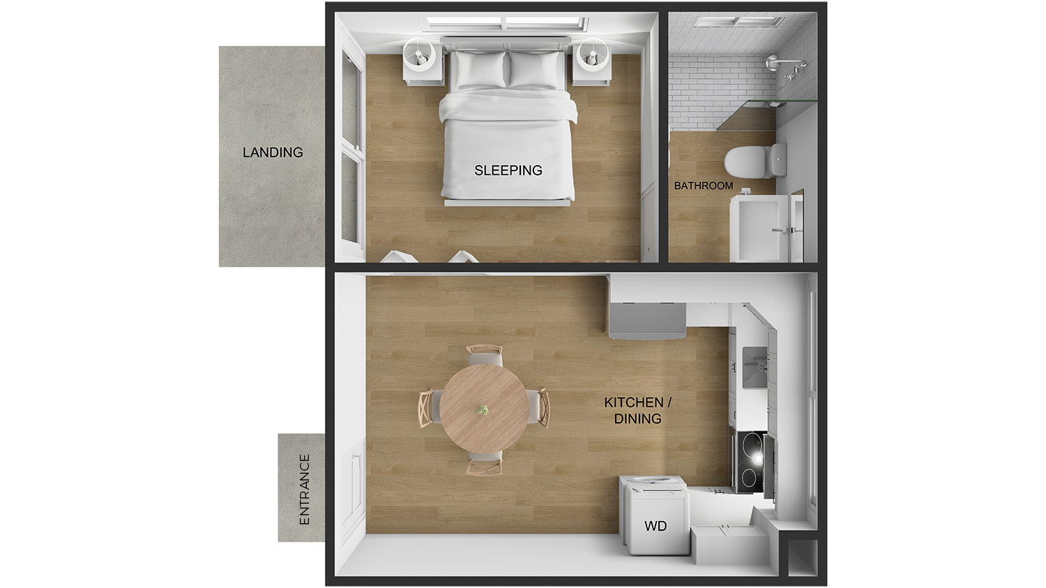 One Bedroom ADU Floor Plan