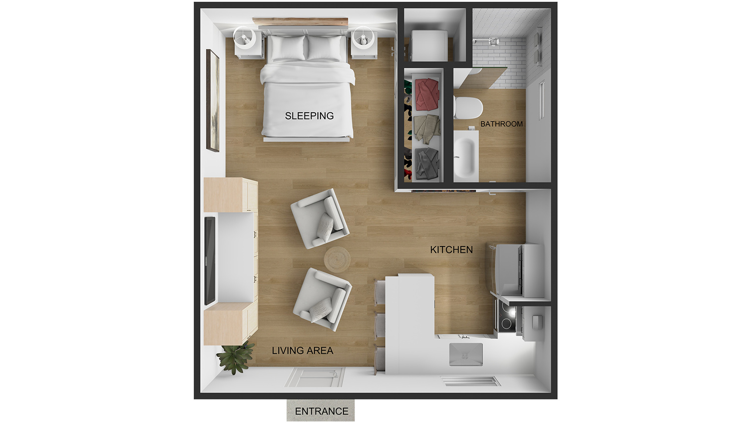 Studio ADU Floor Plan