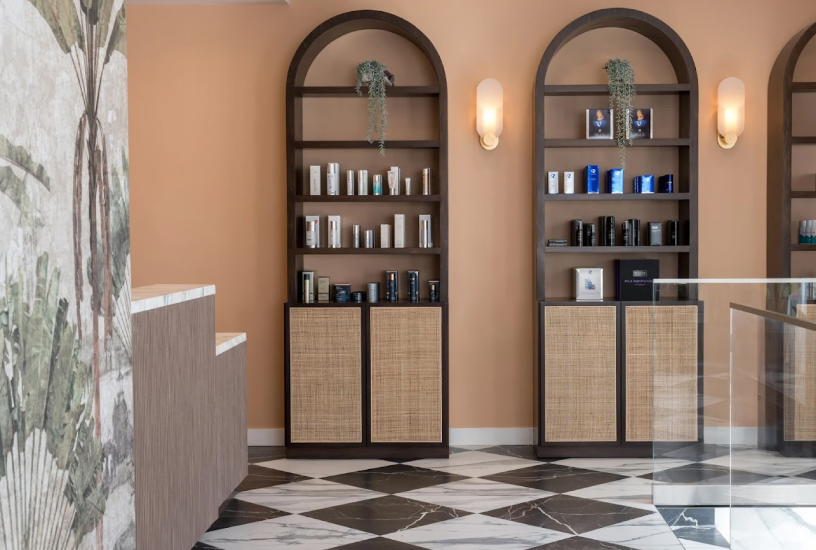 - Oasis Builders, Inc. Warm toned retail nook with rattan cabinetry